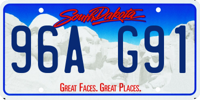 SD license plate 96AG91