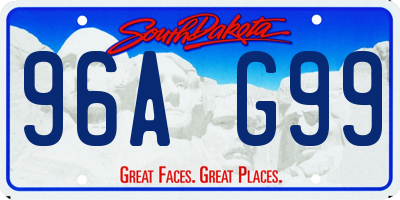 SD license plate 96AG99