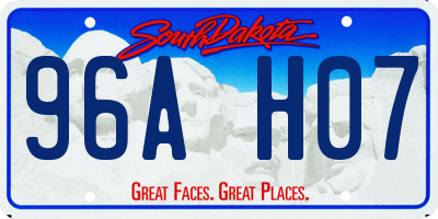 SD license plate 96AH07