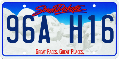 SD license plate 96AH16