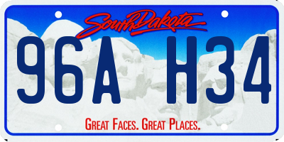 SD license plate 96AH34