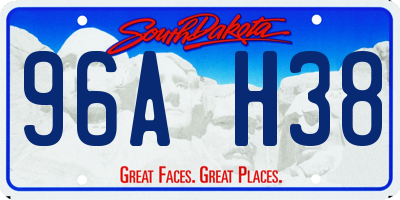 SD license plate 96AH38