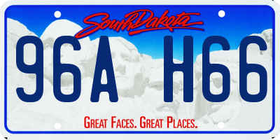 SD license plate 96AH66