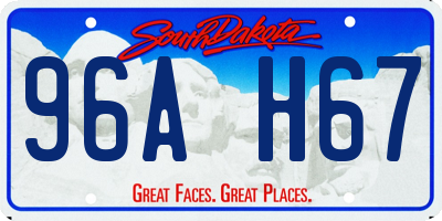 SD license plate 96AH67