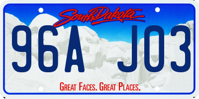 SD license plate 96AJ03