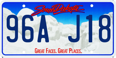 SD license plate 96AJ18