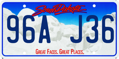 SD license plate 96AJ36