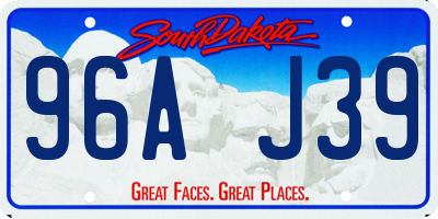 SD license plate 96AJ39