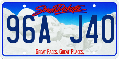 SD license plate 96AJ40