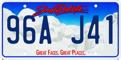 SD license plate 96AJ41