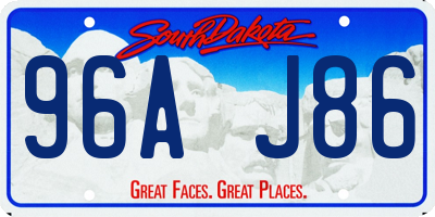 SD license plate 96AJ86