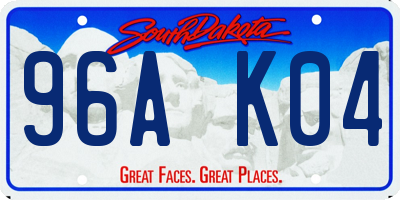 SD license plate 96AK04