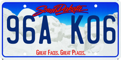 SD license plate 96AK06