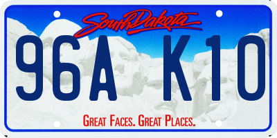 SD license plate 96AK10