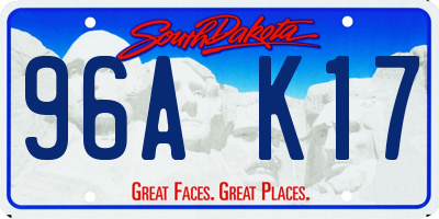 SD license plate 96AK17
