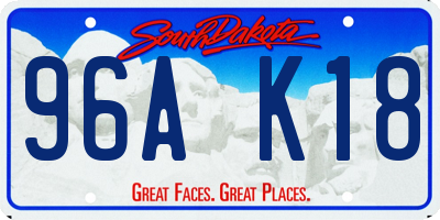 SD license plate 96AK18