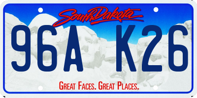 SD license plate 96AK26