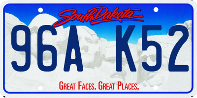 SD license plate 96AK52