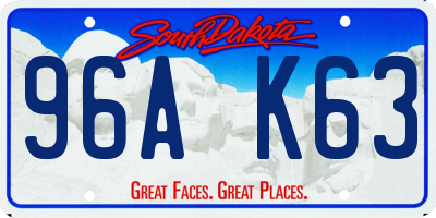 SD license plate 96AK63