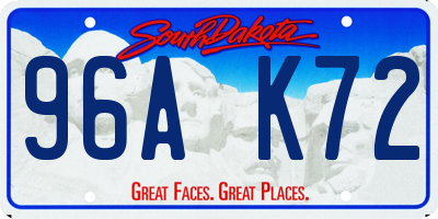 SD license plate 96AK72