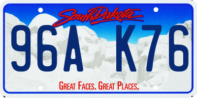 SD license plate 96AK76