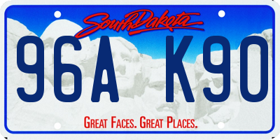 SD license plate 96AK90