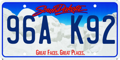 SD license plate 96AK92
