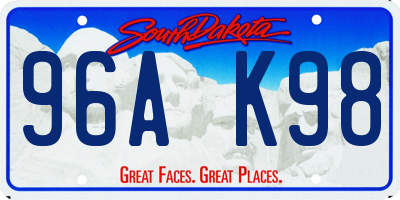SD license plate 96AK98