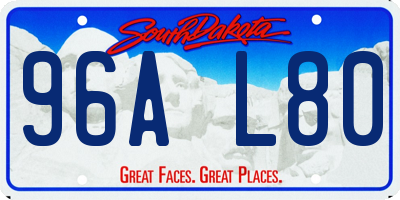 SD license plate 96AL80