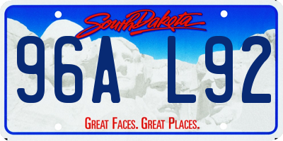 SD license plate 96AL92