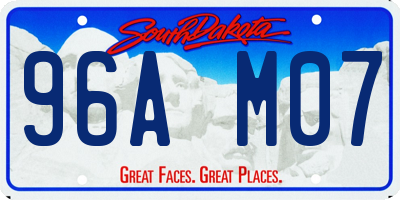 SD license plate 96AM07