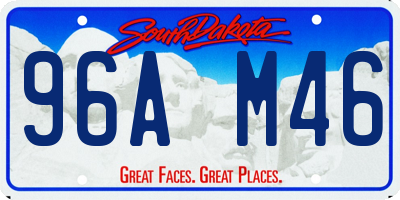 SD license plate 96AM46