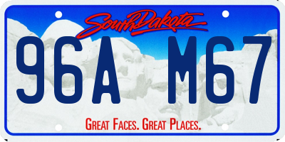 SD license plate 96AM67