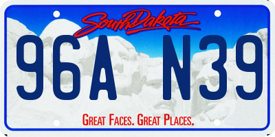 SD license plate 96AN39