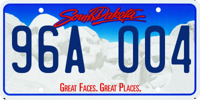 SD license plate 96AO04