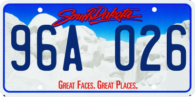 SD license plate 96AO26