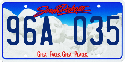 SD license plate 96AO35