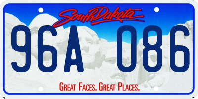 SD license plate 96AO86
