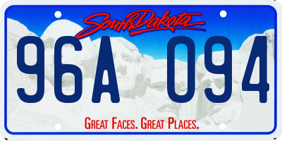 SD license plate 96AO94