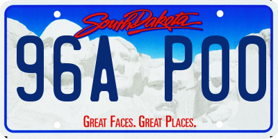 SD license plate 96AP00