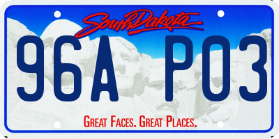 SD license plate 96AP03