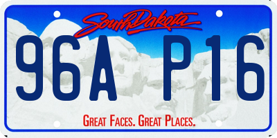 SD license plate 96AP16