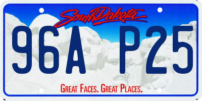SD license plate 96AP25