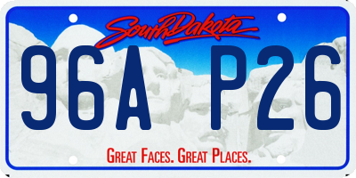 SD license plate 96AP26
