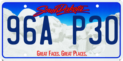 SD license plate 96AP30