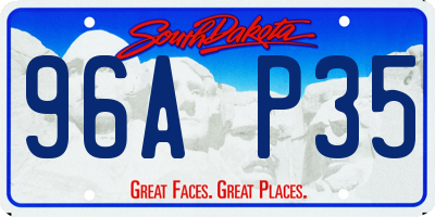 SD license plate 96AP35