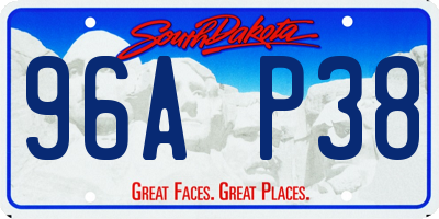 SD license plate 96AP38