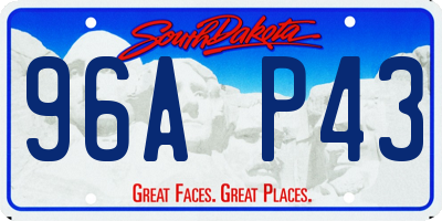 SD license plate 96AP43