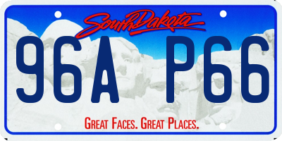 SD license plate 96AP66