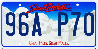 SD license plate 96AP70